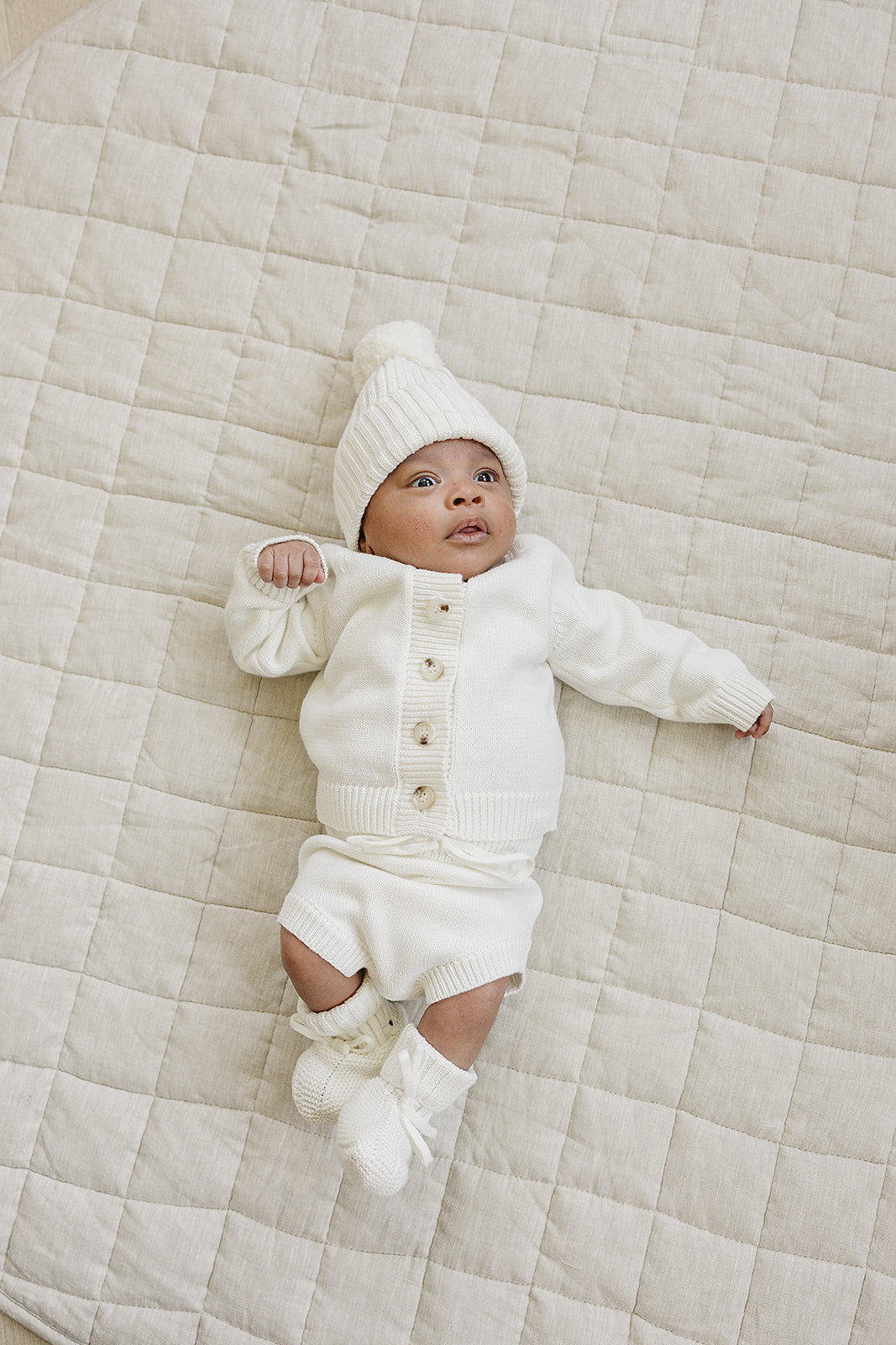 white knit bloomer set
