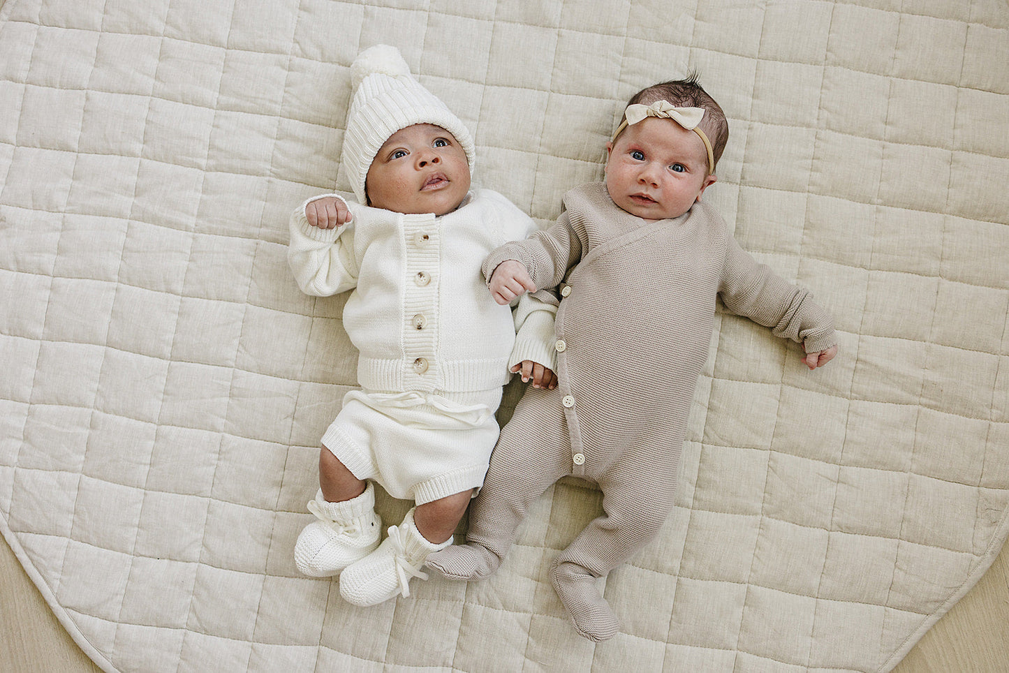 taupe knit wrap romper
