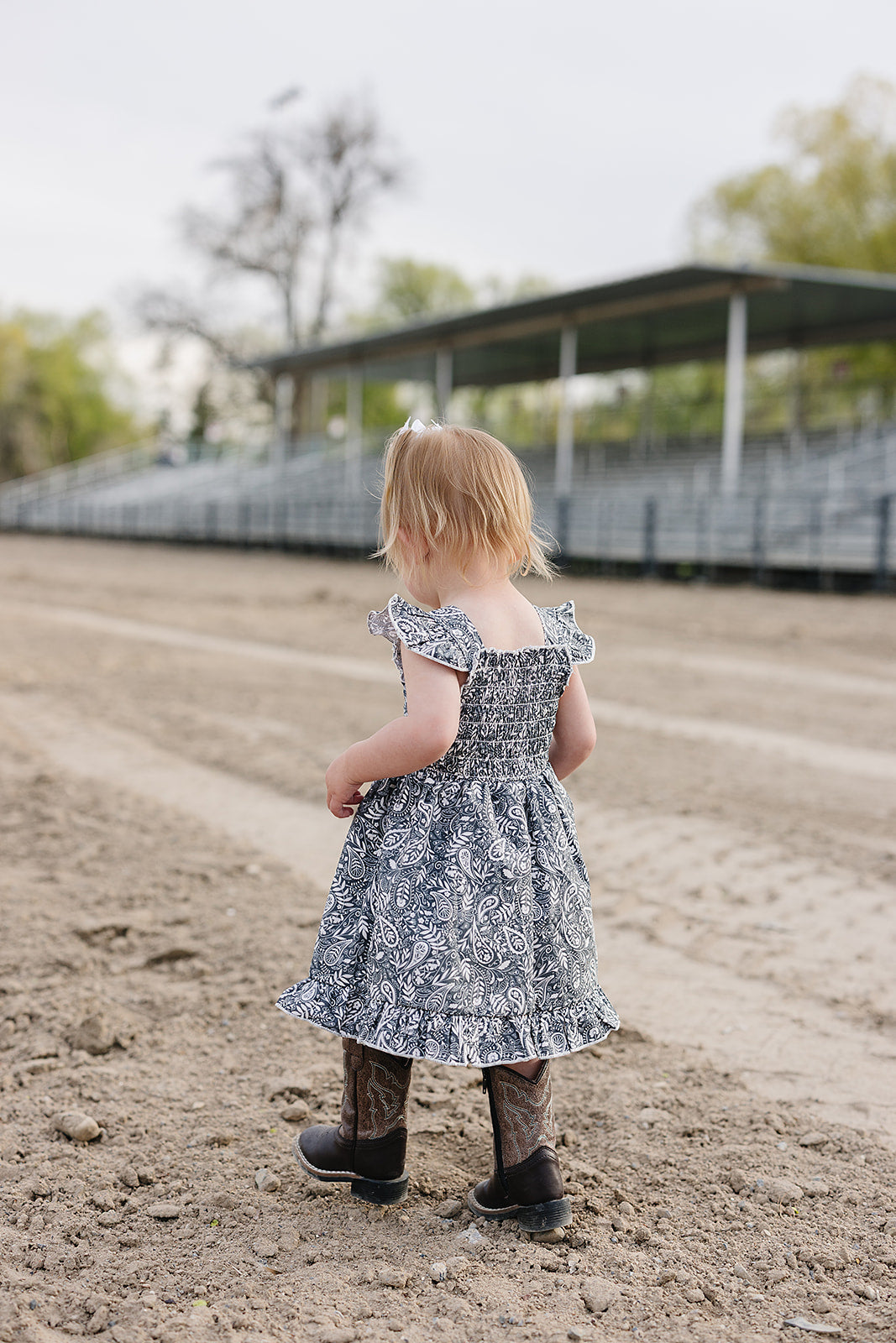 paisley smocked dress