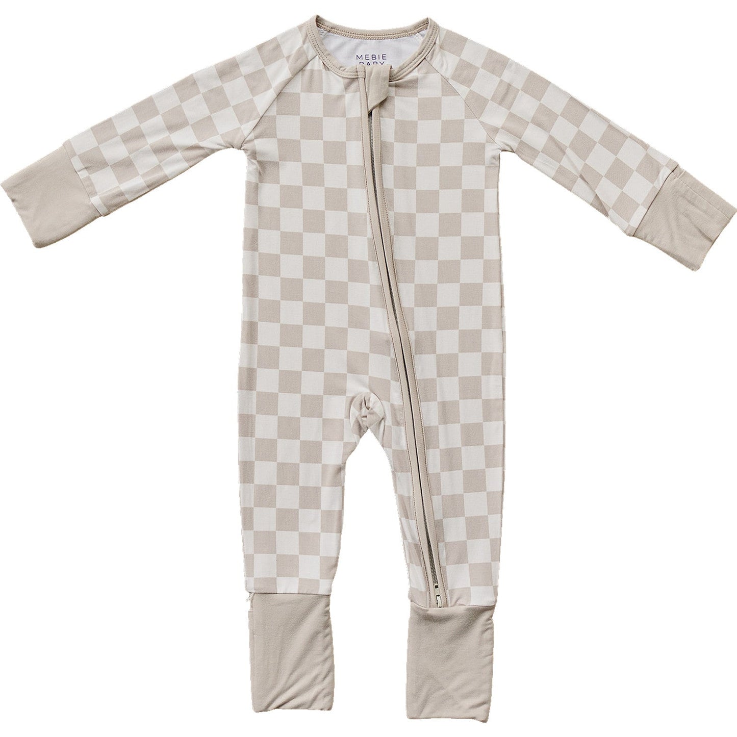 taupe checkered bamboo pajamas // ZIPPY