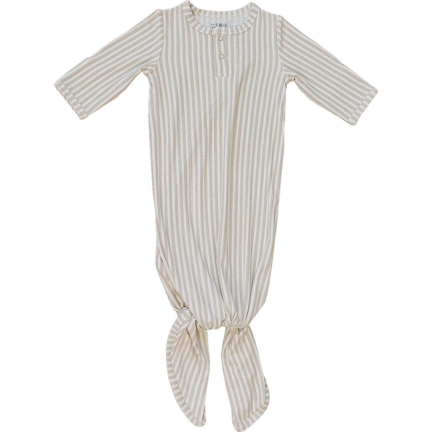 ribbed bamboo knot gown // taupe stripe