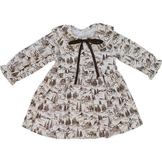 brown toile dress