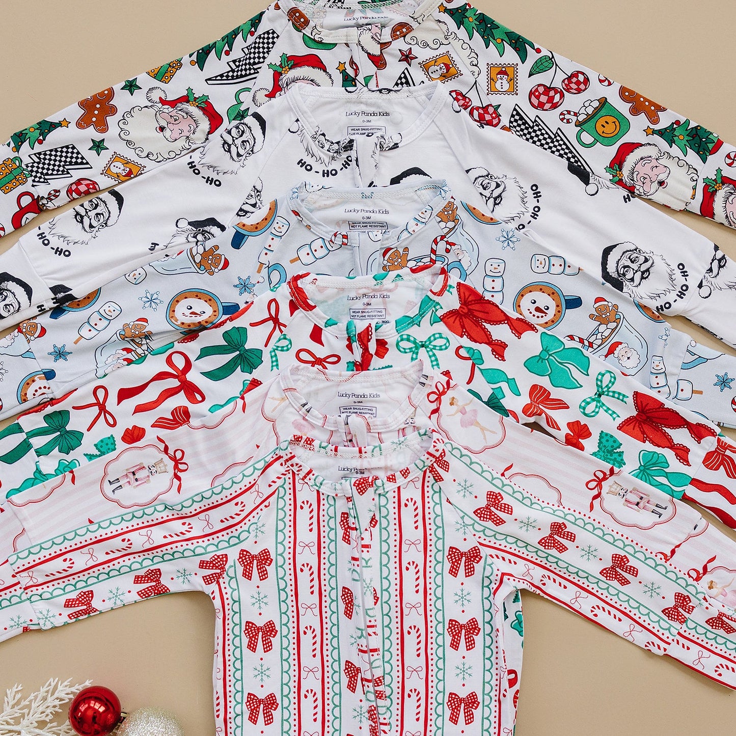 cool santa bamboo pajamas // ZIPPY