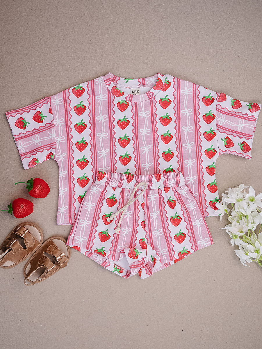 shorts set // strawberry