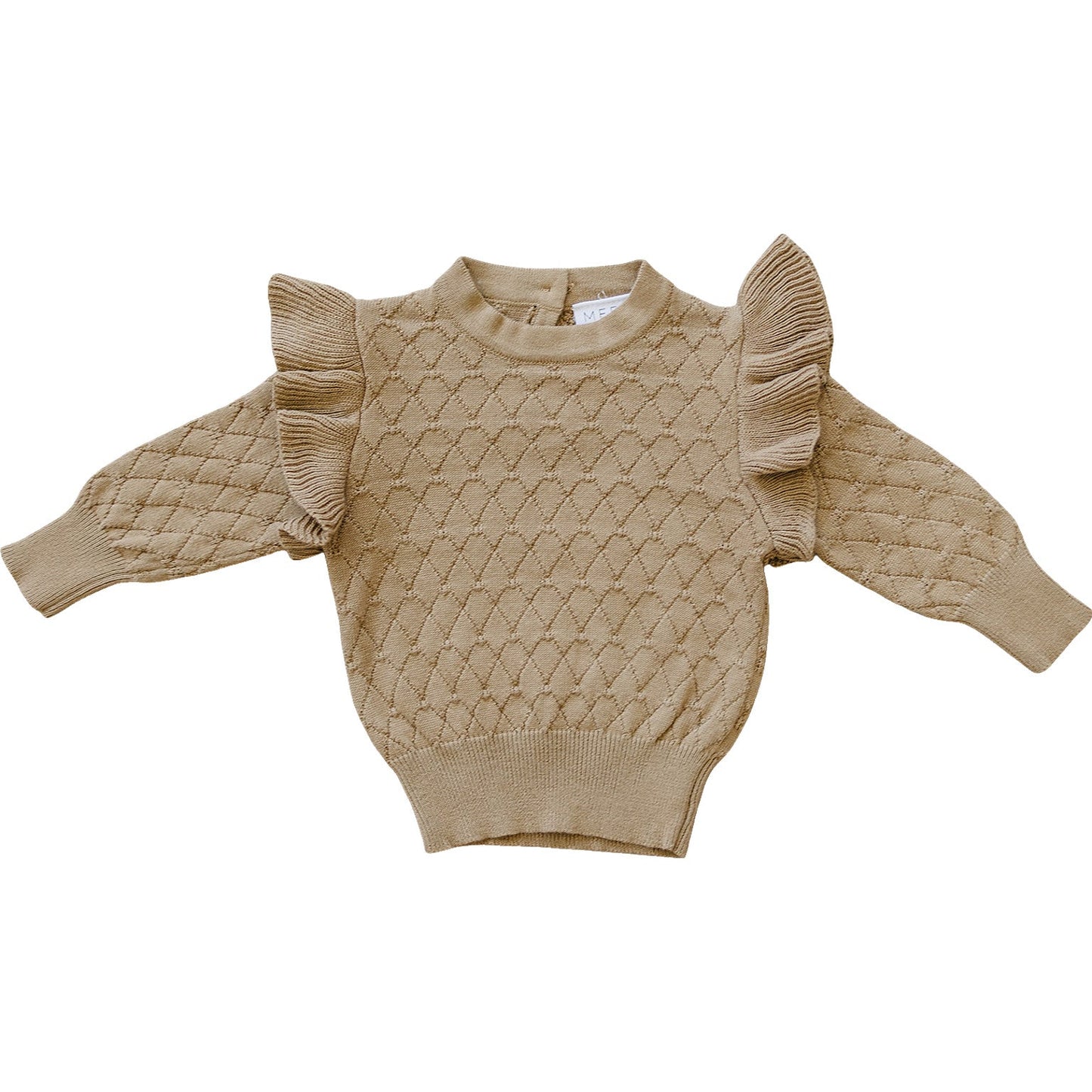 toffee knit ruffle sweater