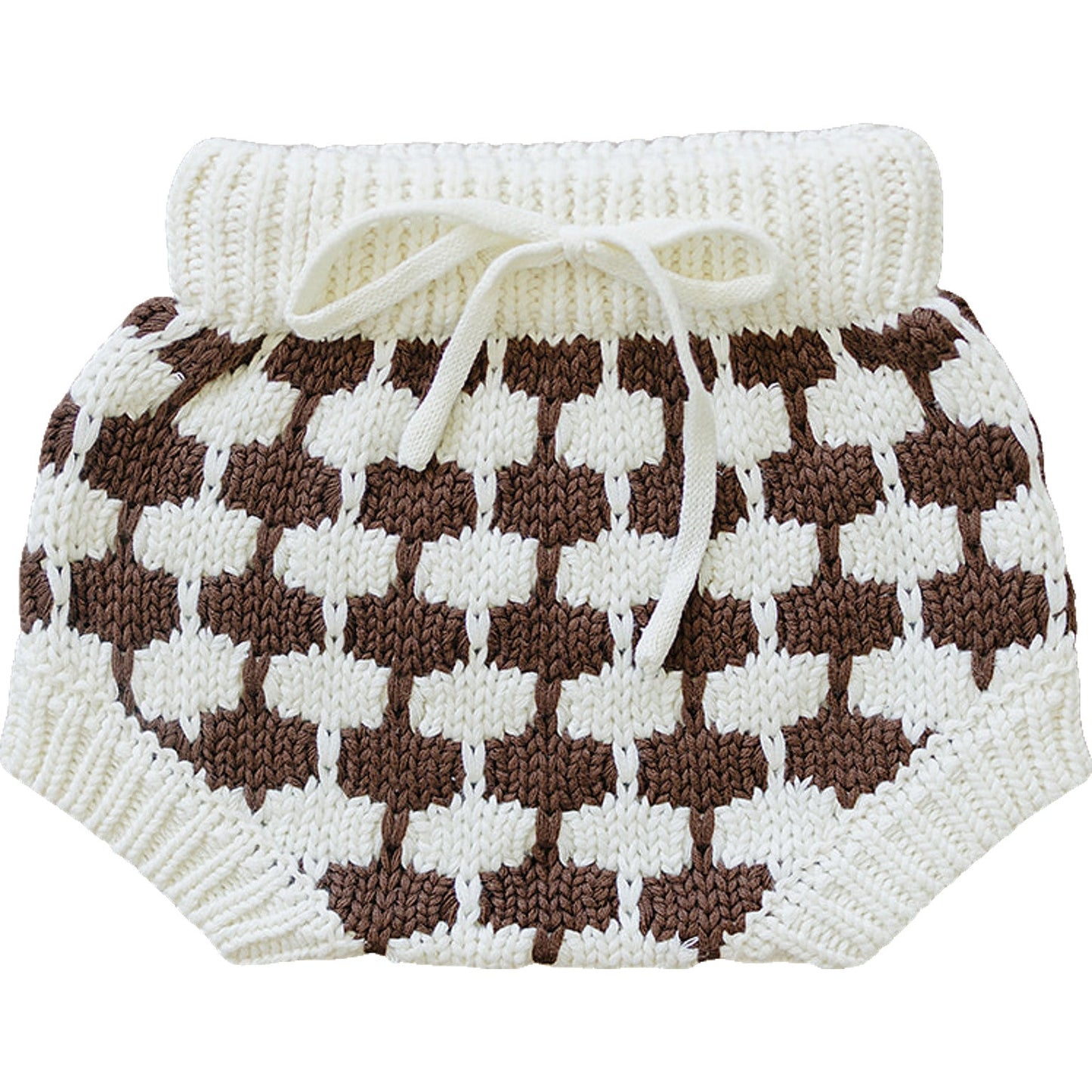 brown + cream knit bloomers