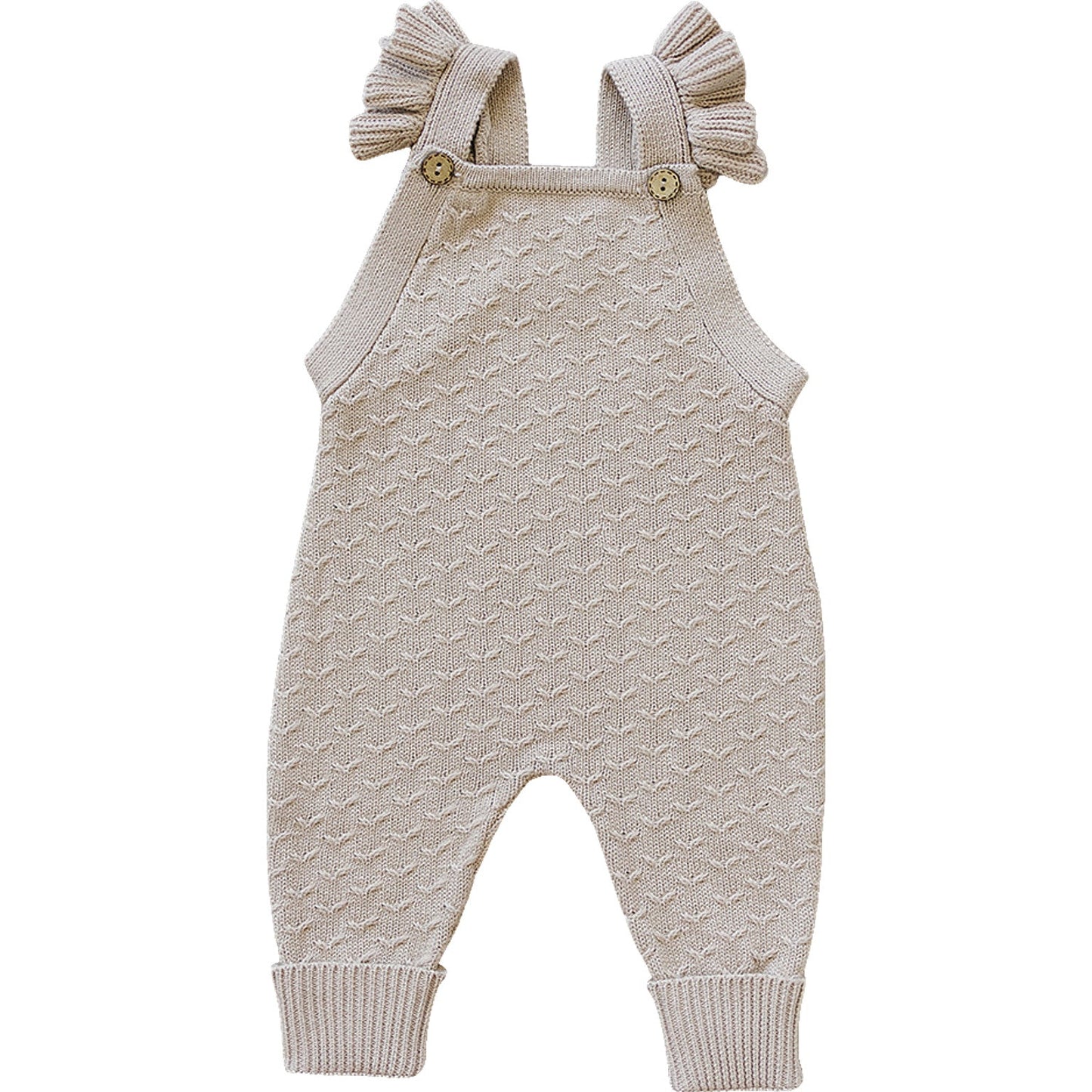 ruffle knit overalls