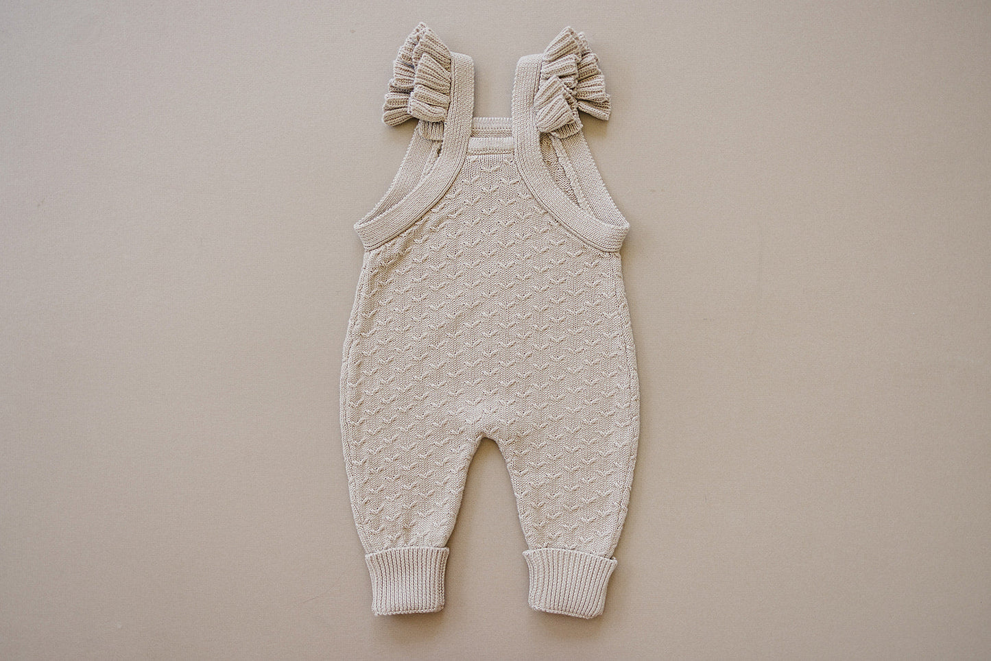 ruffle knit overalls