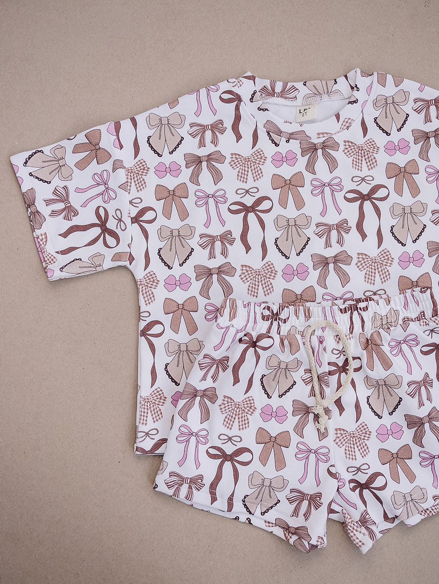 shorts set // mocha bows