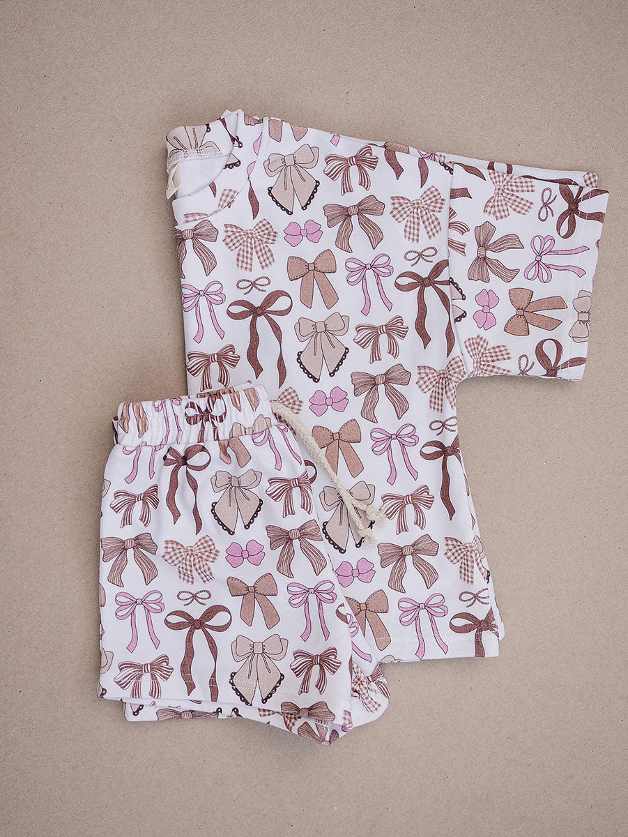 shorts set // mocha bows