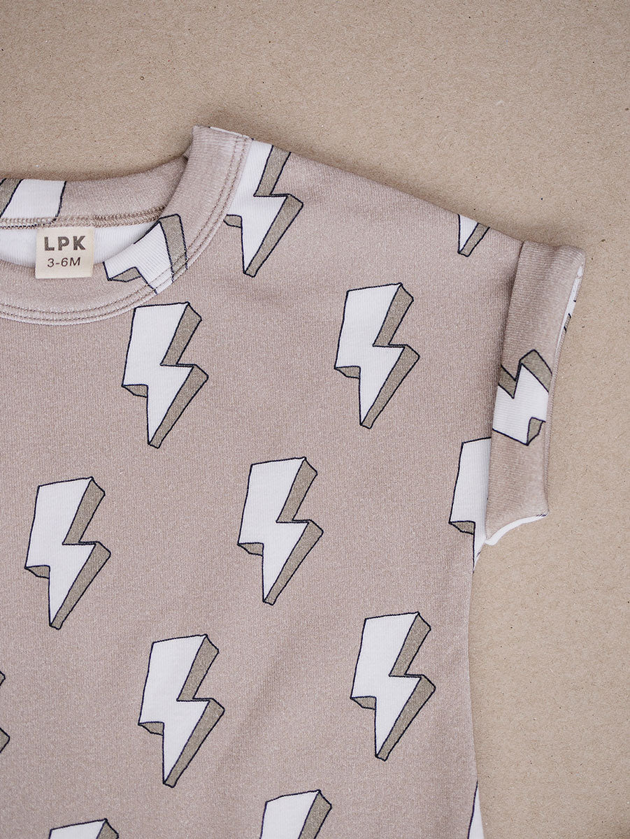 cotton romper // electric beige
