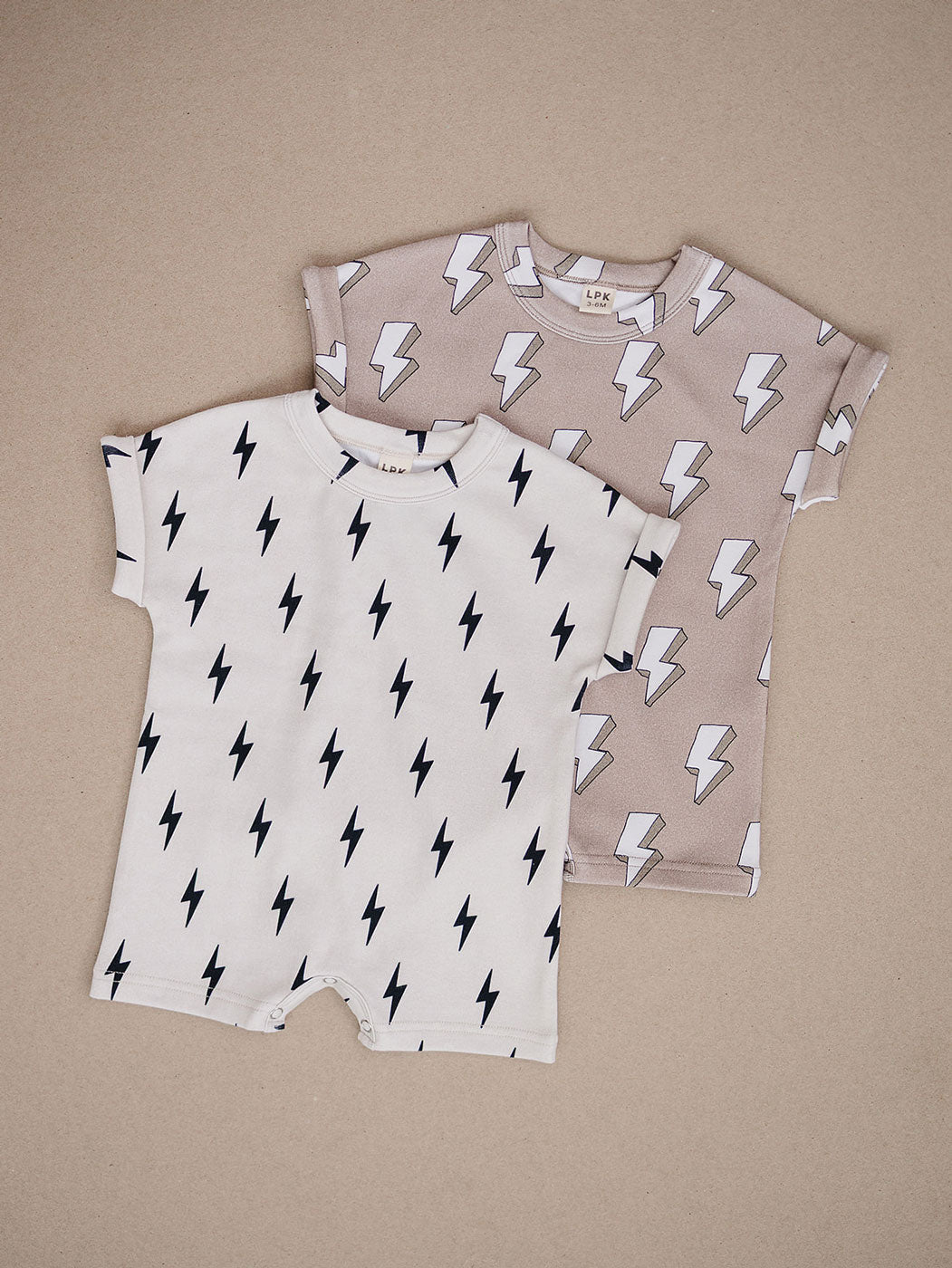 cotton romper // electric beige