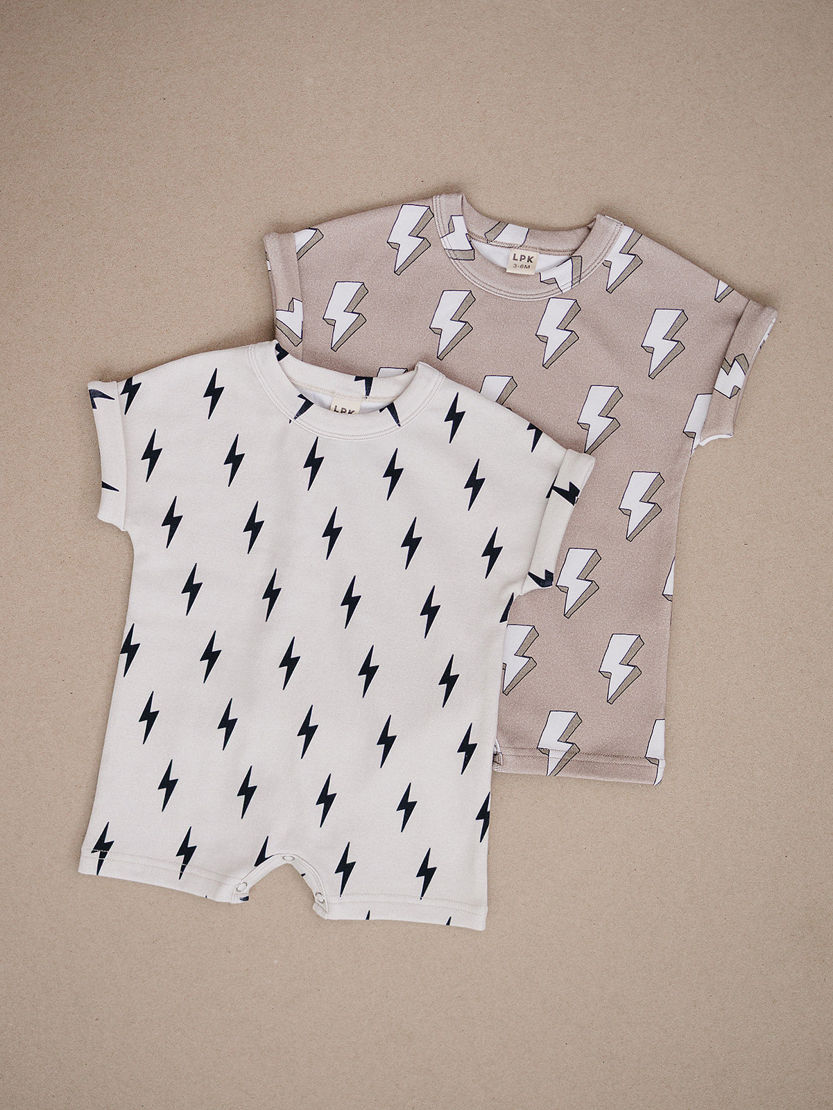 cotton romper // little bolt