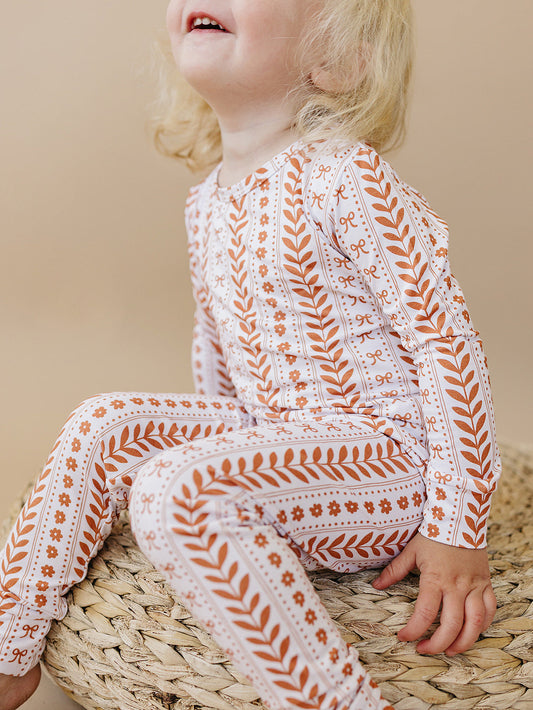 boho daisy bamboo pajamas // LONG-SLEEVE TWO-PIECE SET