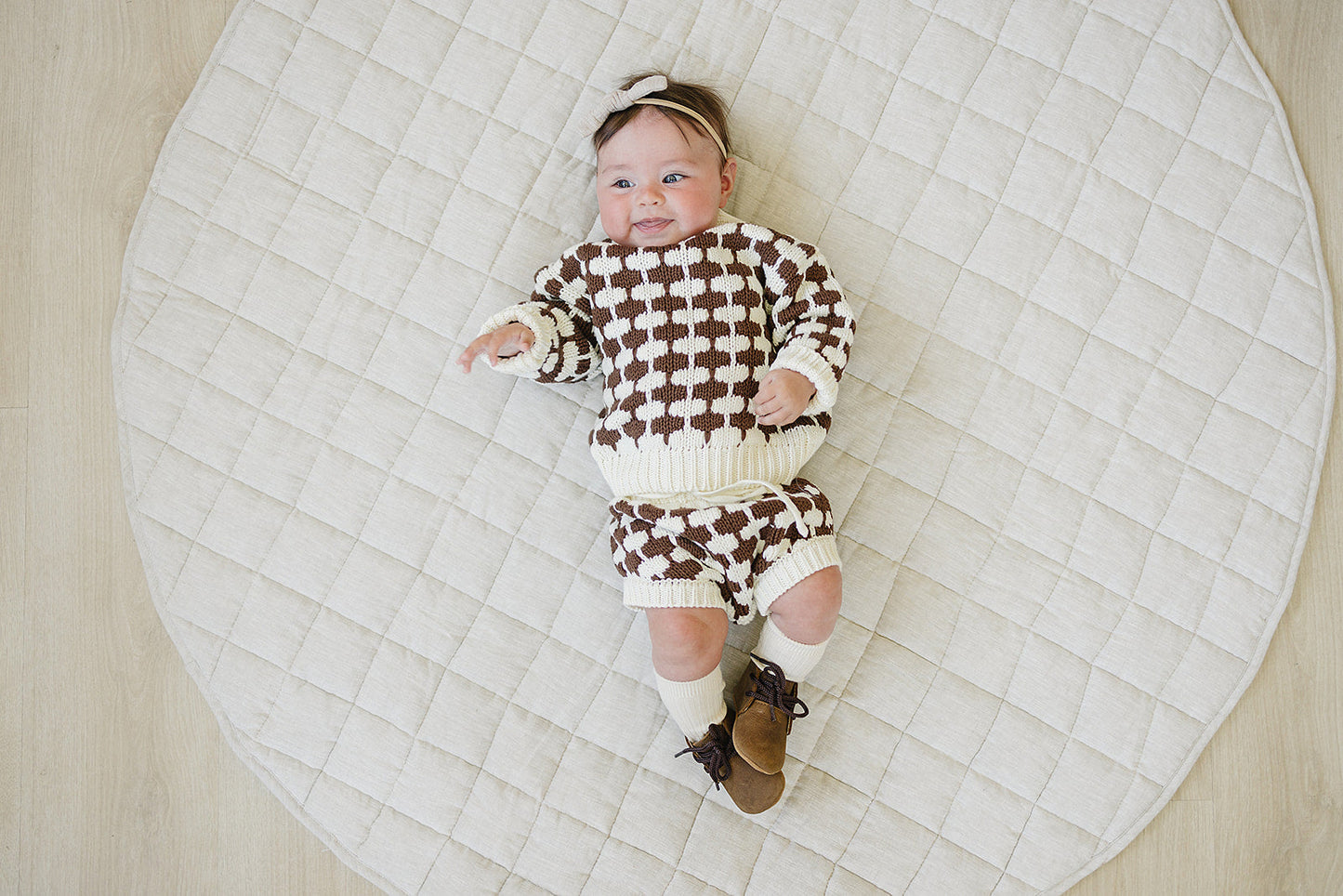 brown + cream knit bloomers