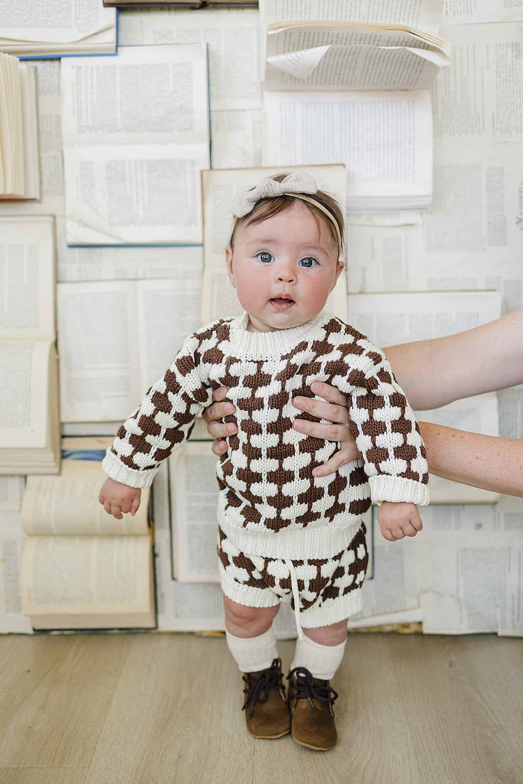 brown + cream knit bloomers