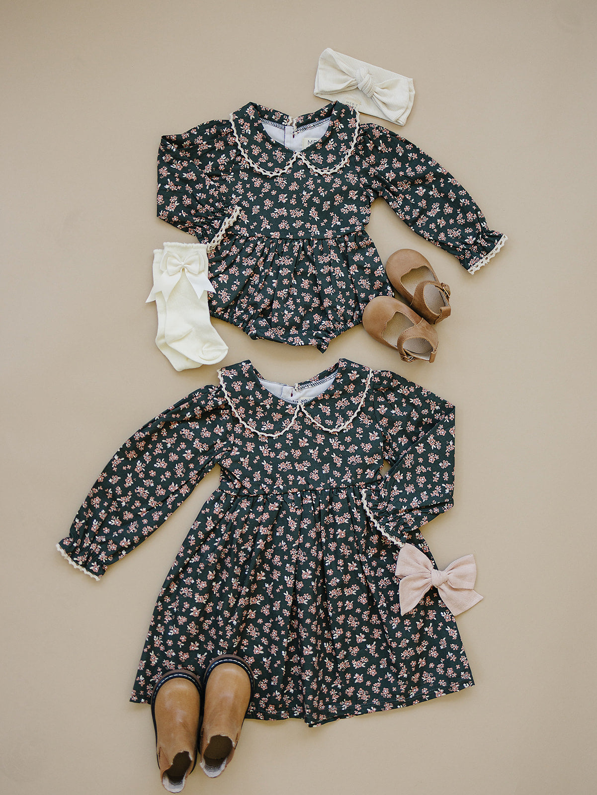 olive bloom bubble romper