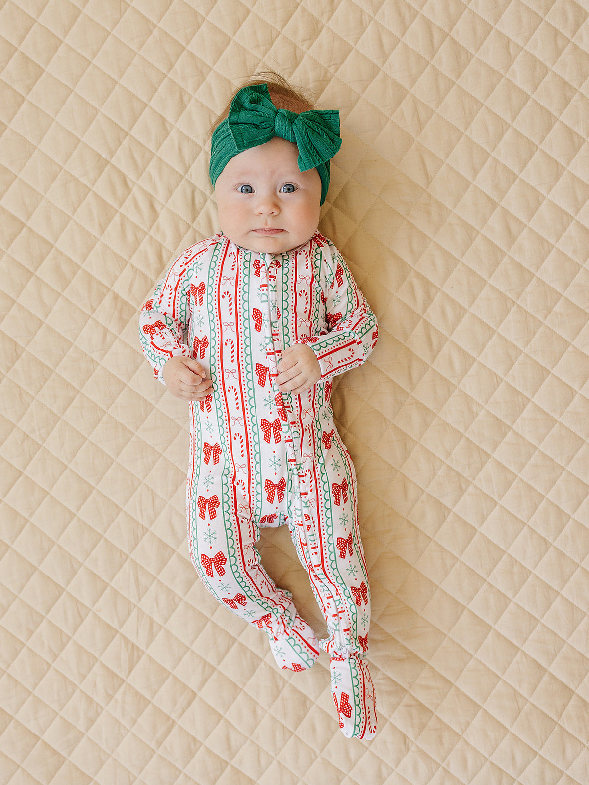 candy cane bows bamboo pajamas // ZIPPY