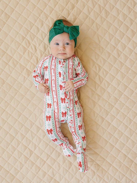 candy cane bows bamboo pajamas // ZIPPY