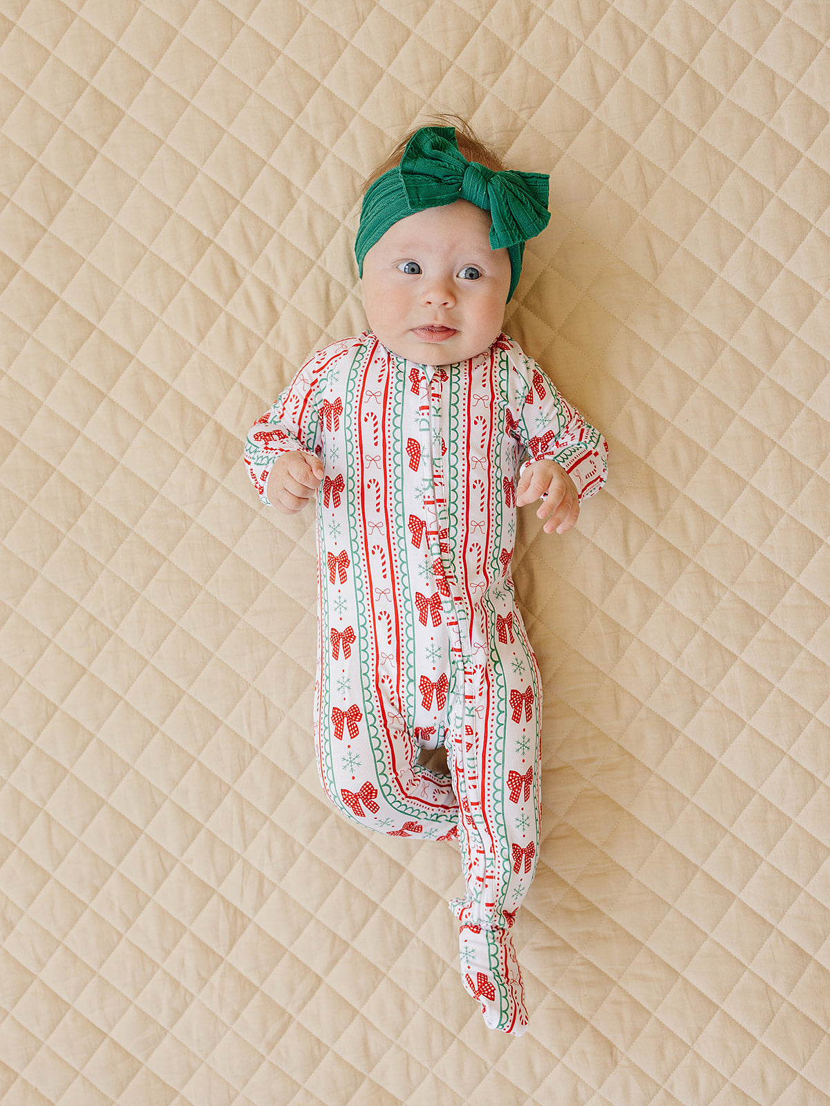 candy cane bows bamboo pajamas // ZIPPY