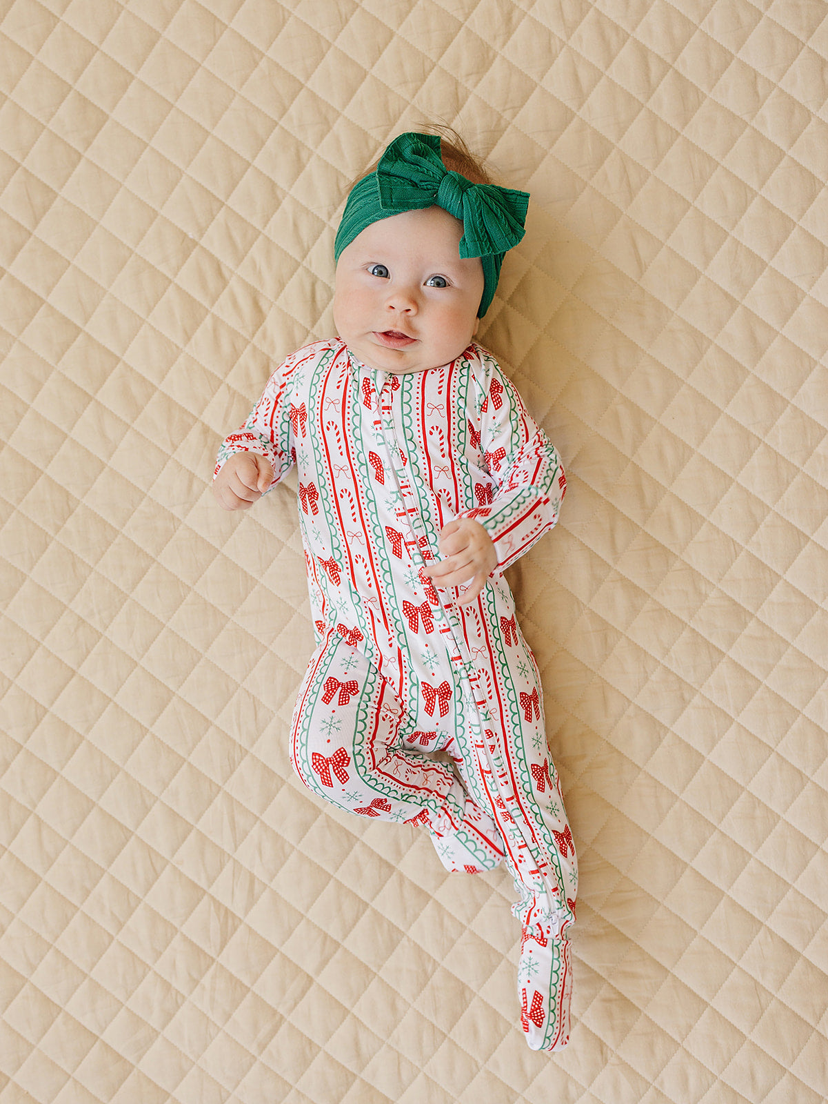 candy cane bows bamboo pajamas // ZIPPY