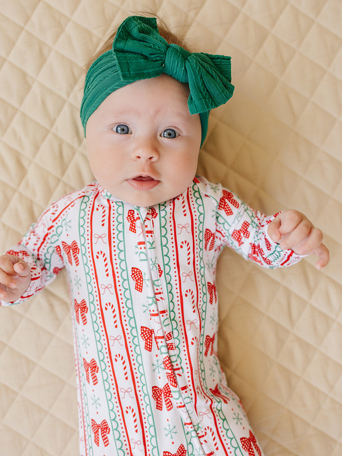 candy cane bows bamboo pajamas // ZIPPY