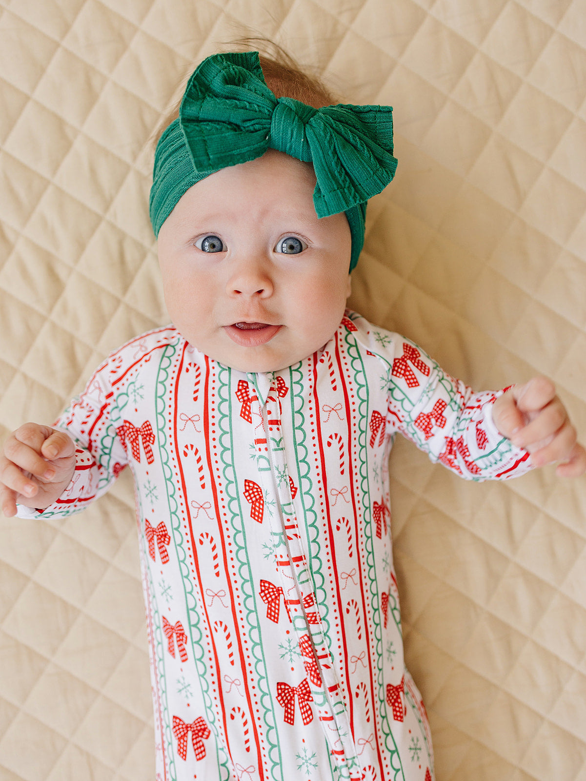 candy cane bows bamboo pajamas // ZIPPY