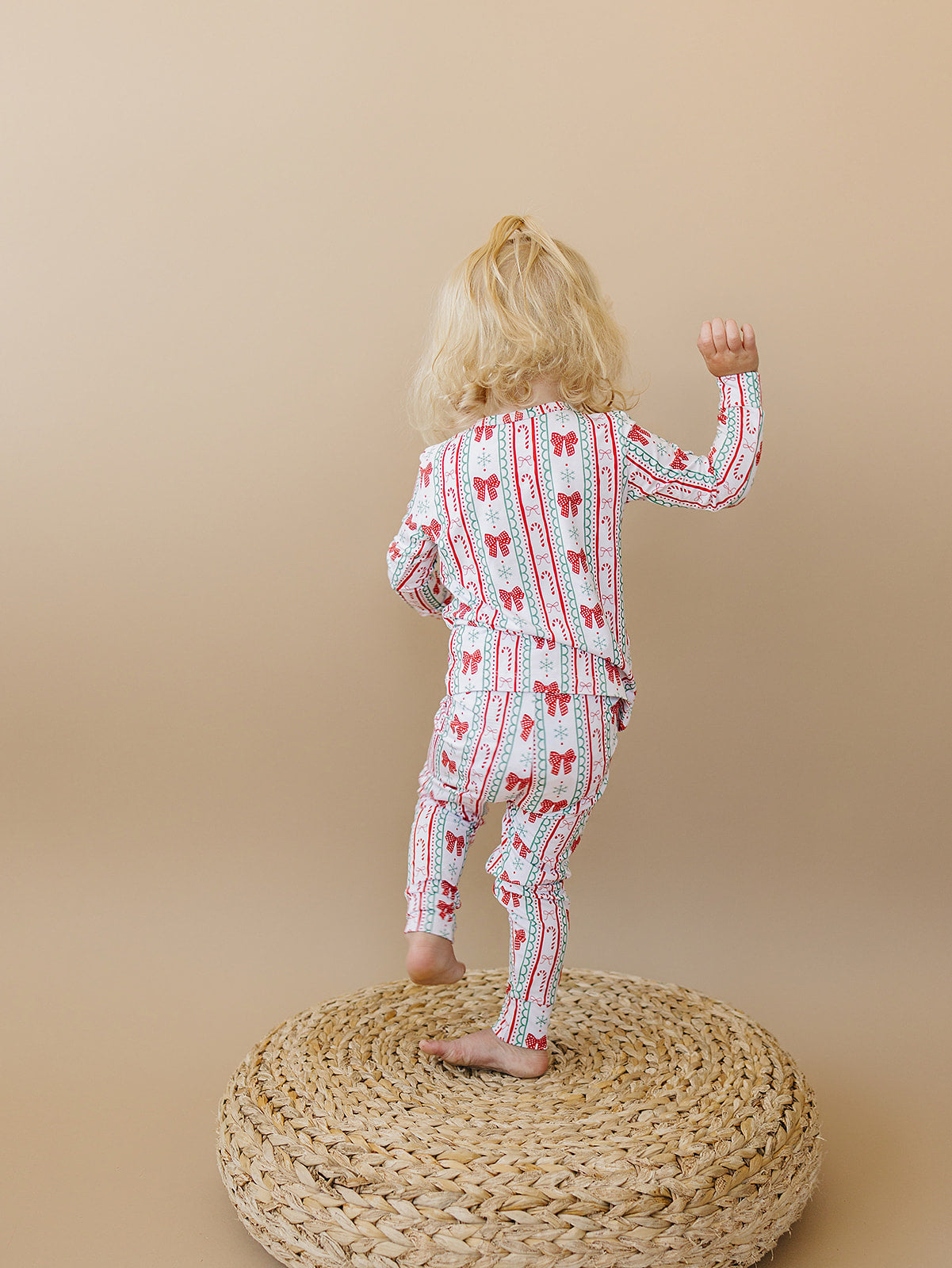 candy cane bows bamboo pajamas // LONG-SLEEVE TWO-PIECE SET