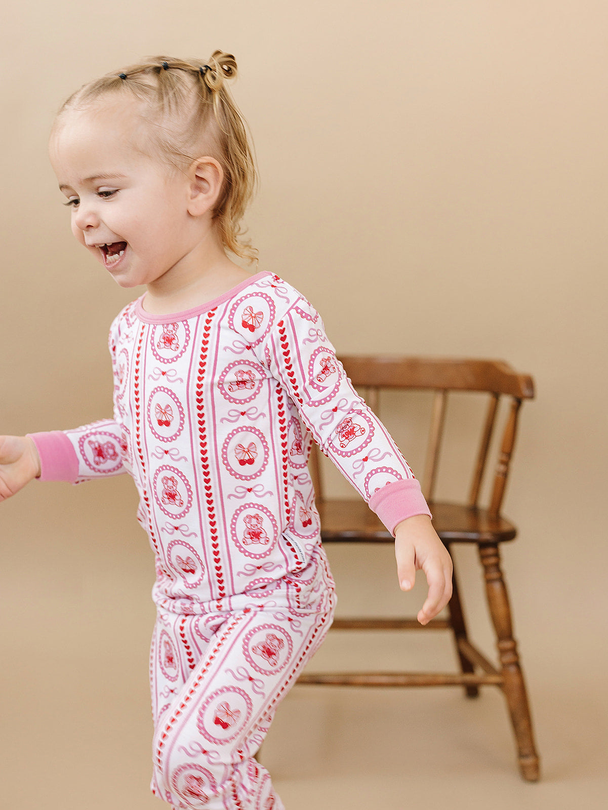 cherry bear bamboo pajamas // LONG-SLEEVE TWO-PIECE SET