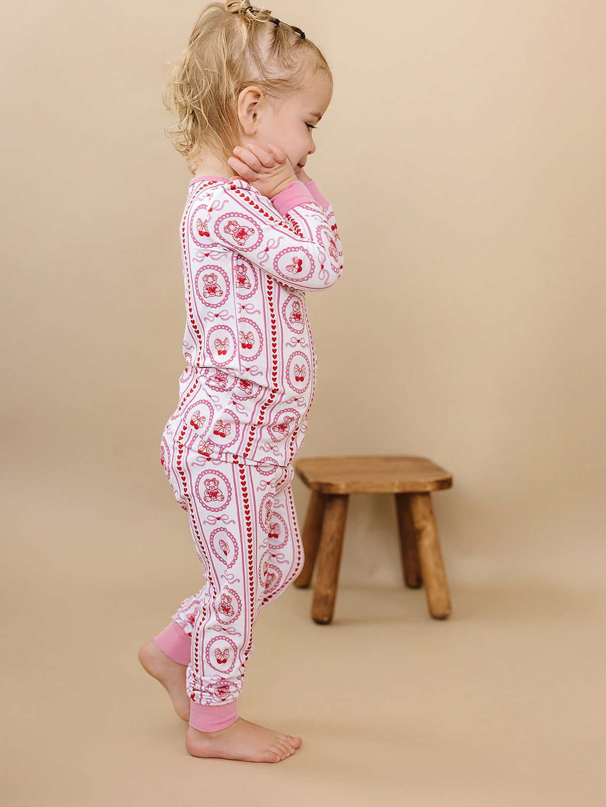 cherry bear bamboo pajamas // LONG-SLEEVE TWO-PIECE SET