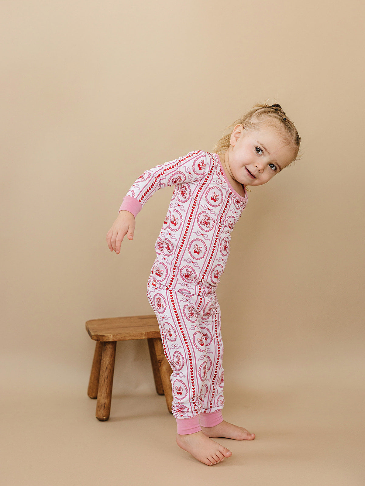 cherry bear bamboo pajamas // LONG-SLEEVE TWO-PIECE SET