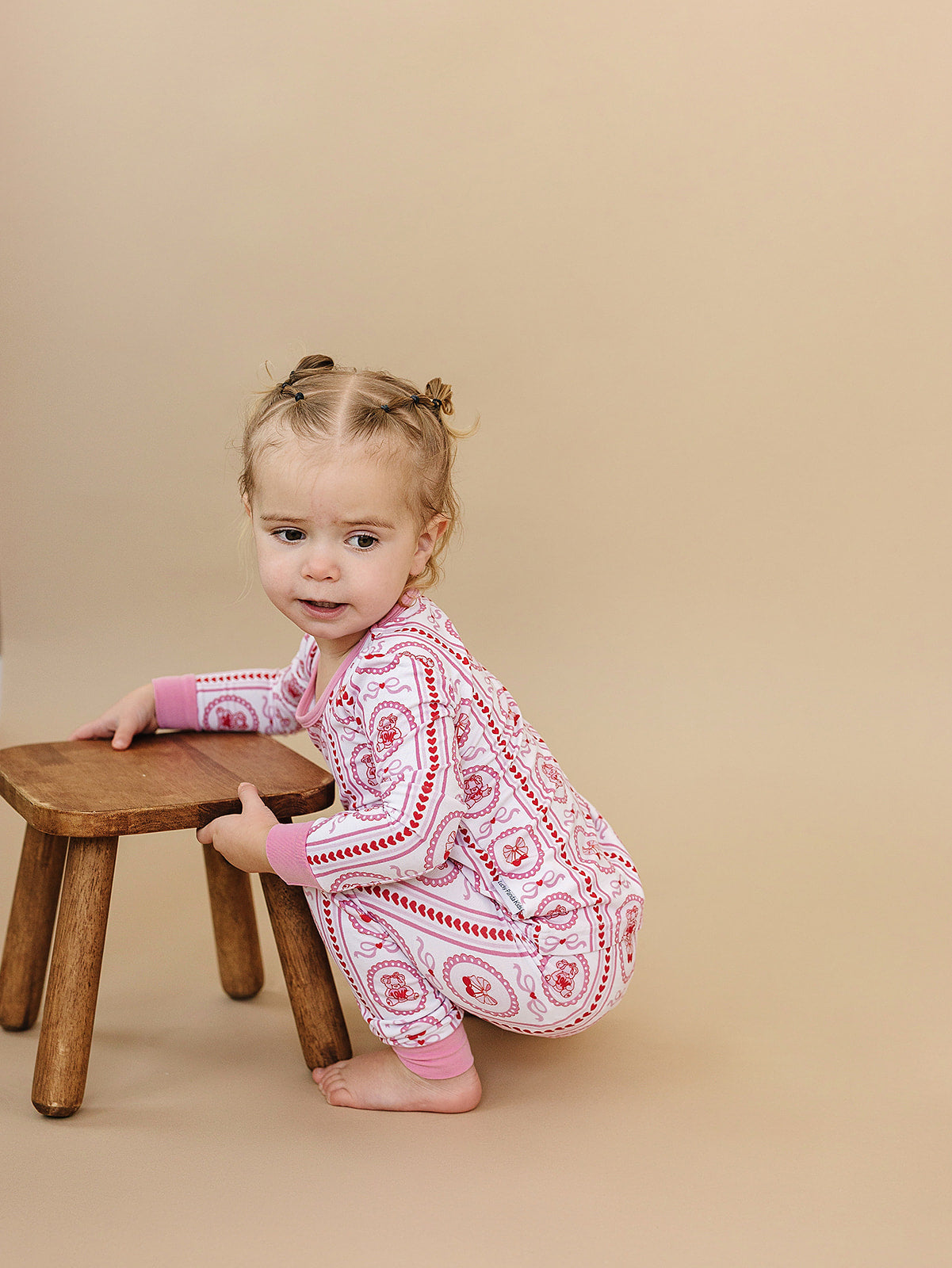 cherry bear bamboo pajamas // LONG-SLEEVE TWO-PIECE SET