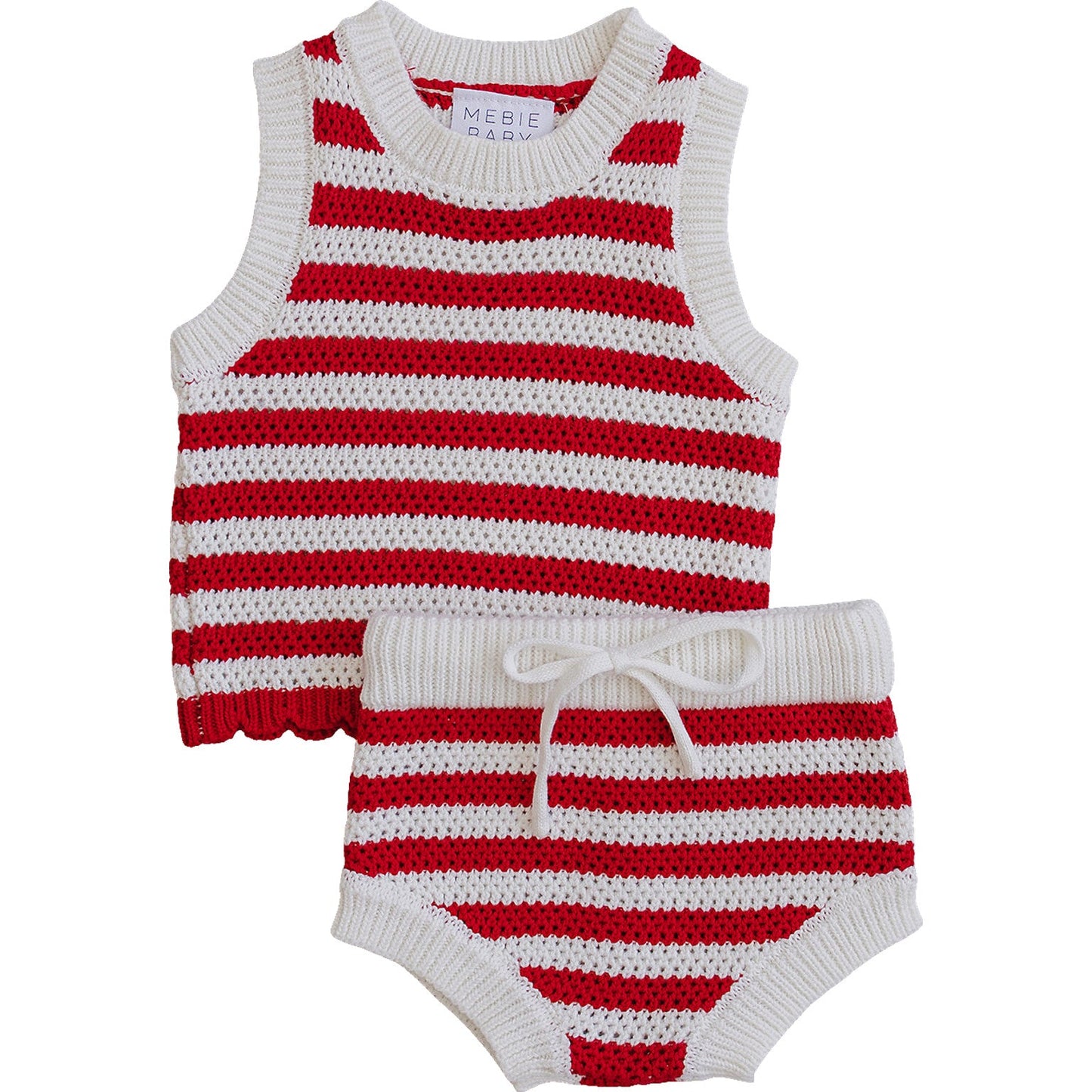 red stripe knit bloomer tank set