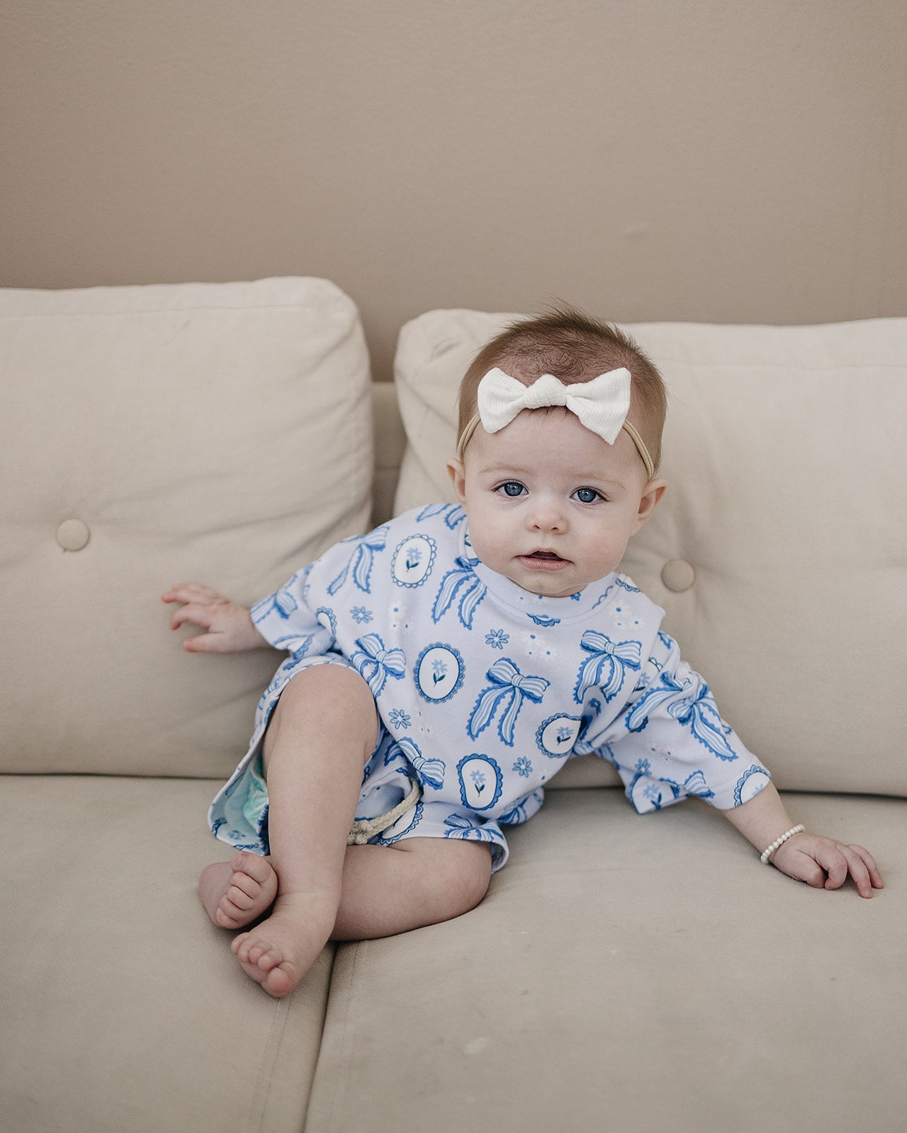 shorts set // blue bow