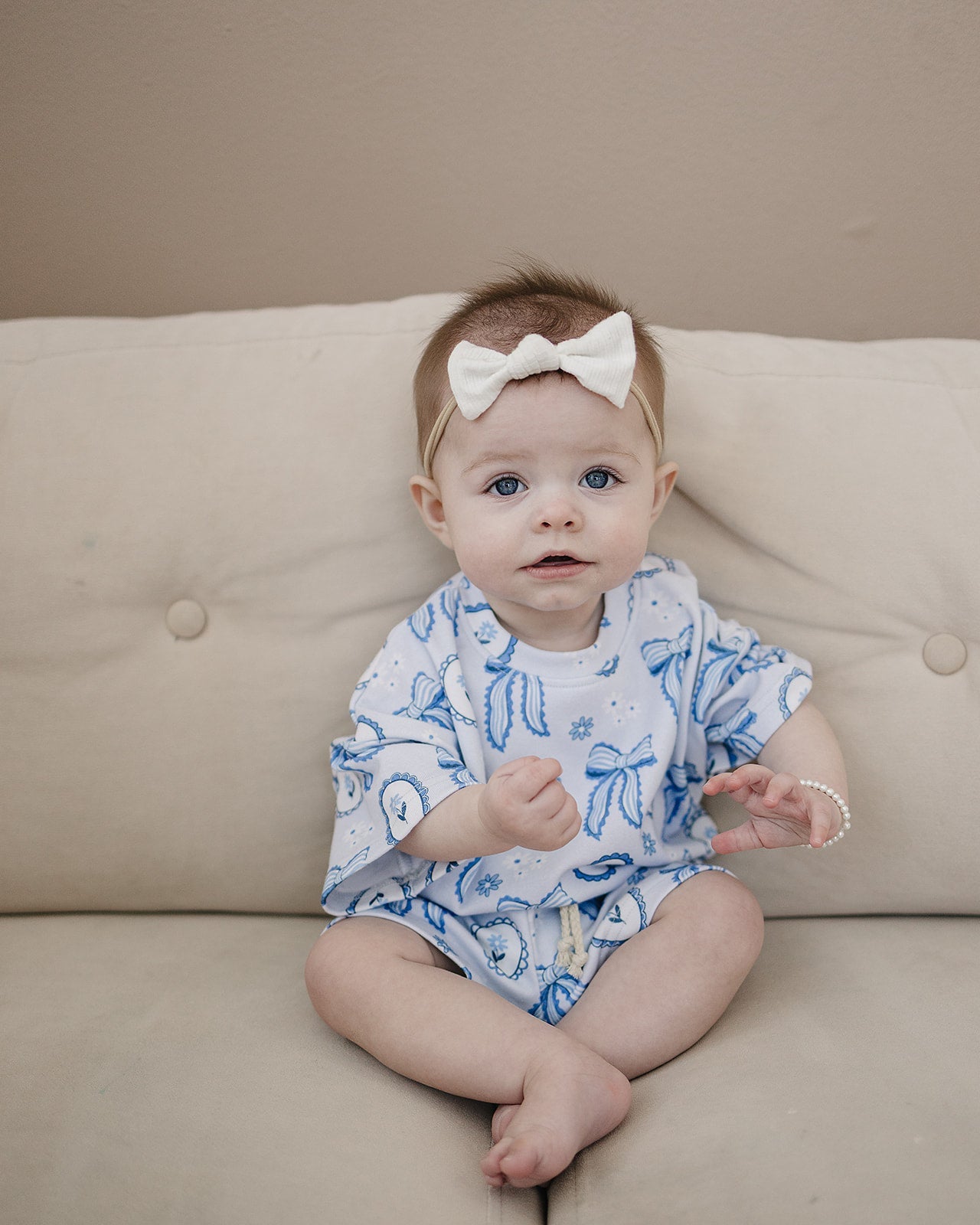 shorts set // blue bow