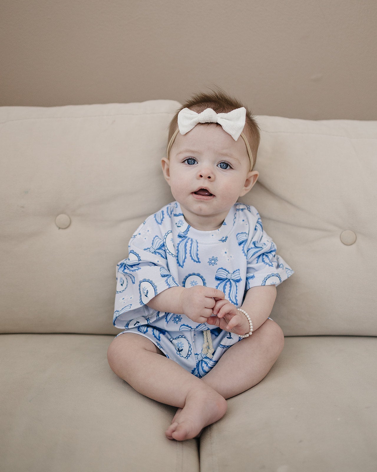 shorts set // blue bow