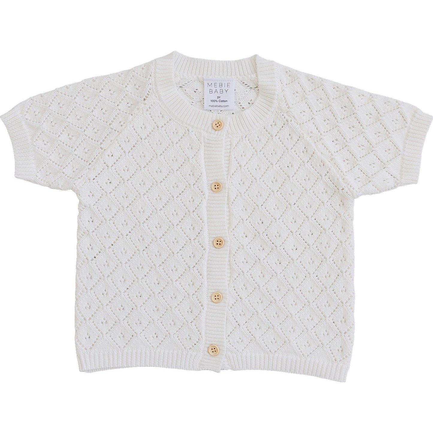 pearl knit short-sleeve cardigan