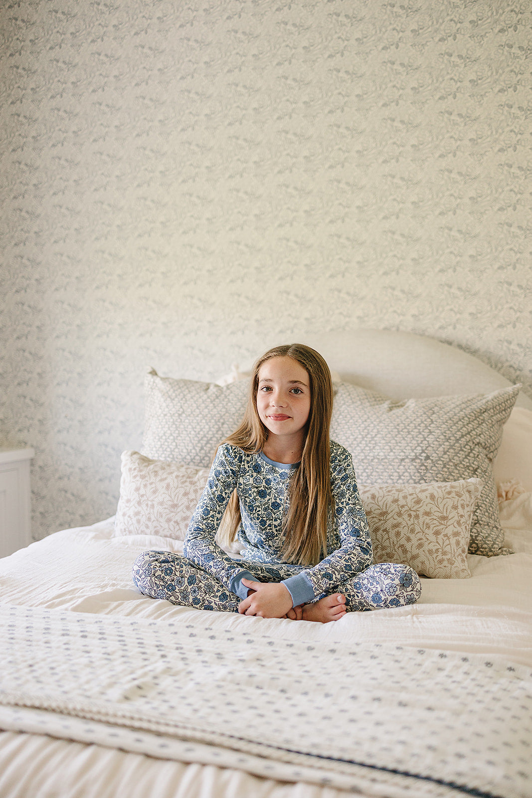 bluebell pointelle bamboo pajamas // LONG-SLEEVE TWO-PIECE SET