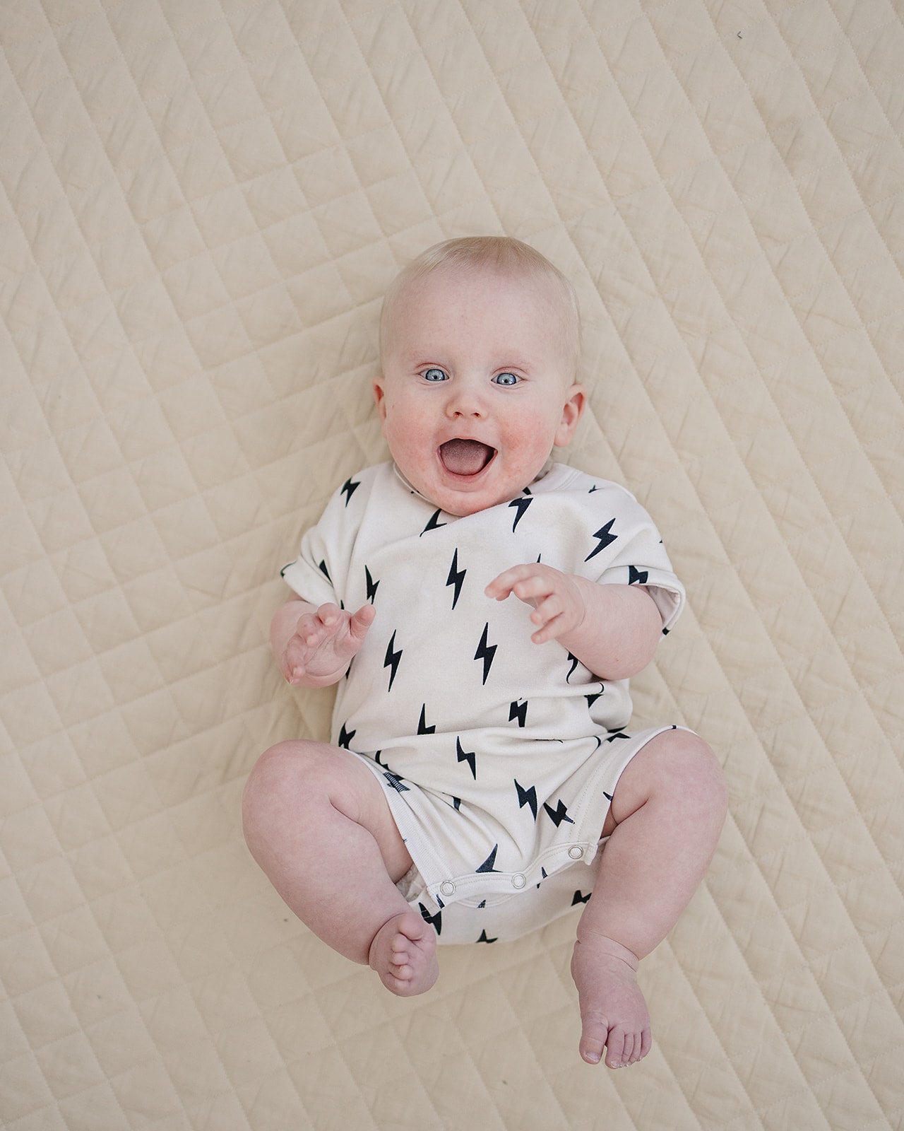 cotton romper // little bolt
