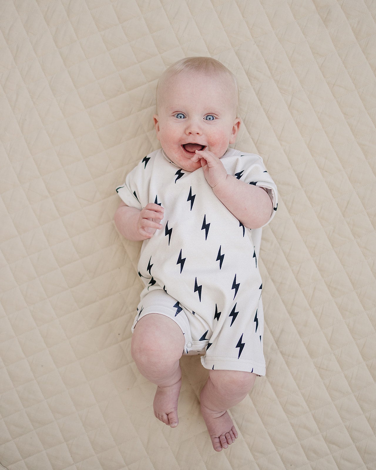 cotton romper // little bolt