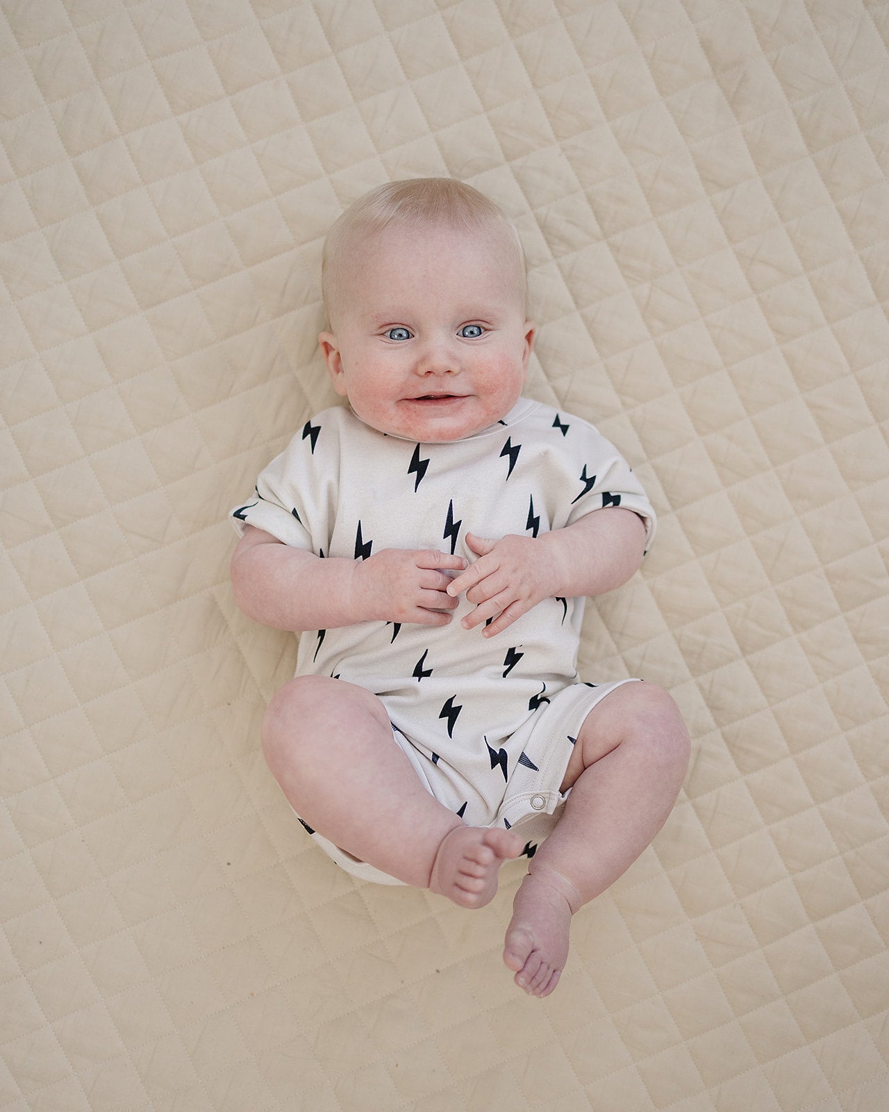 cotton romper // little bolt