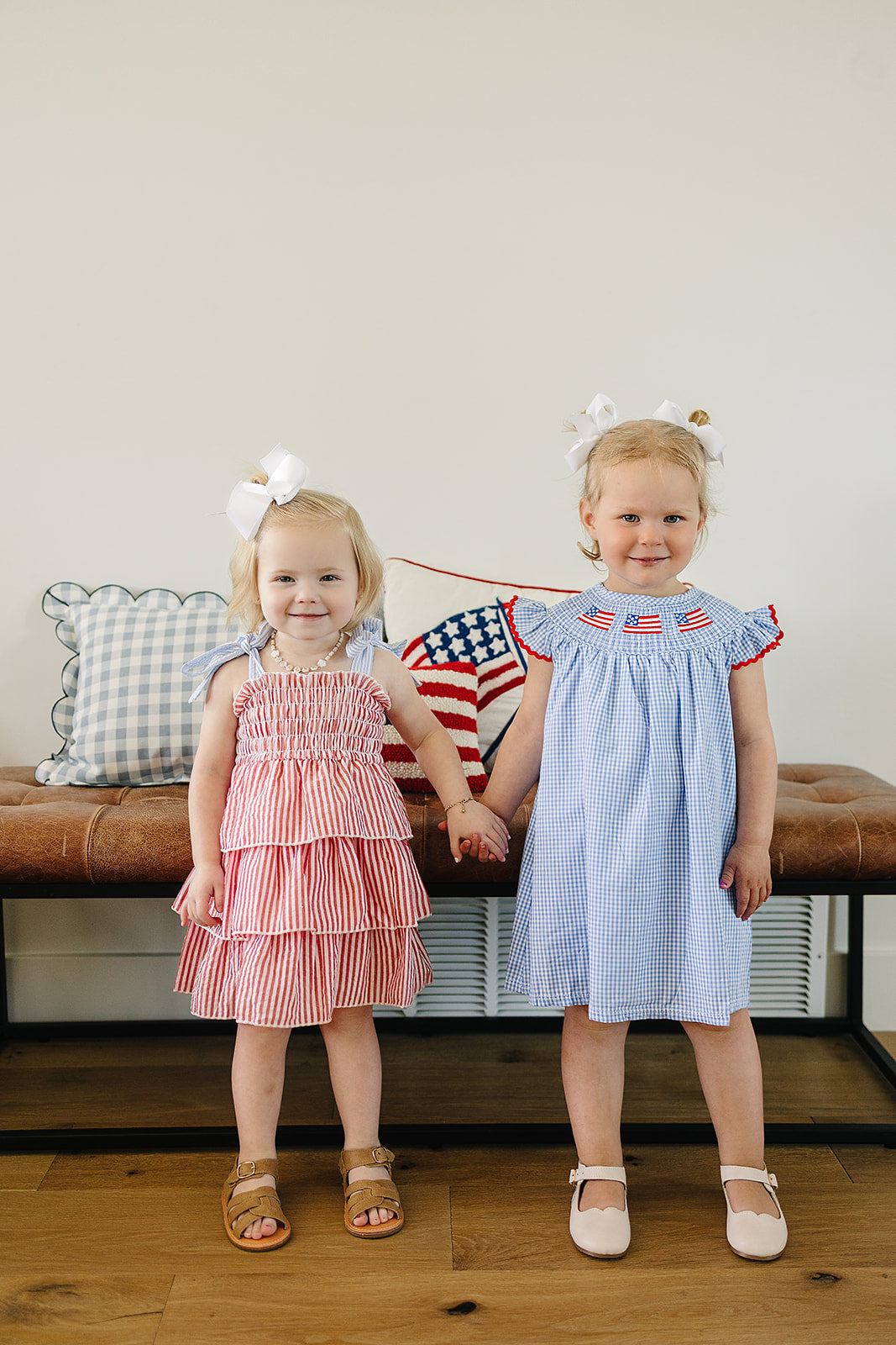 american flag gingham smocked dress