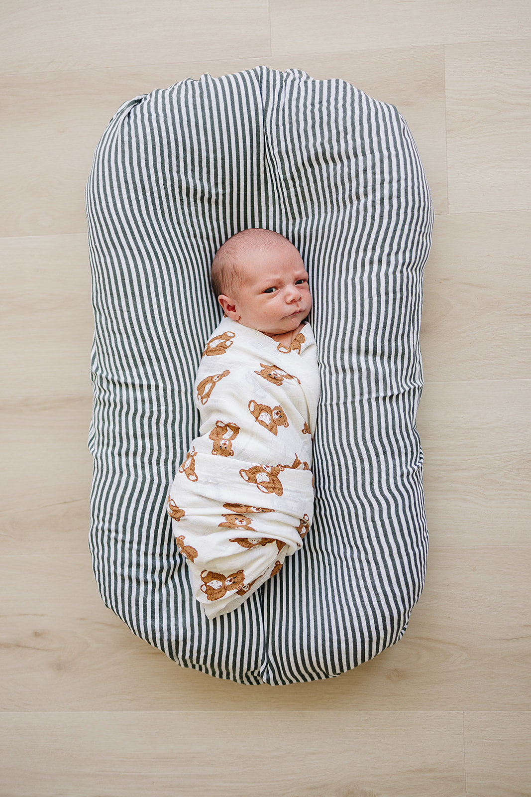 muslin swaddle blanket // teddy bear