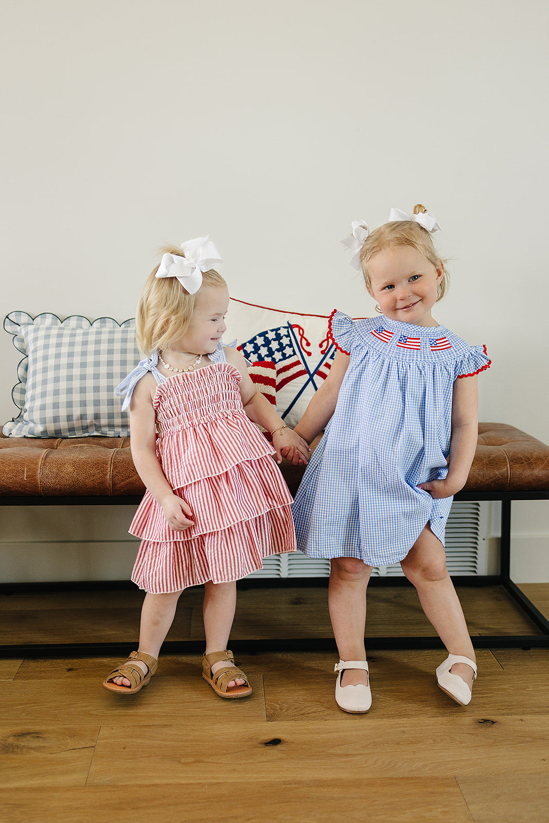 american flag gingham smocked dress