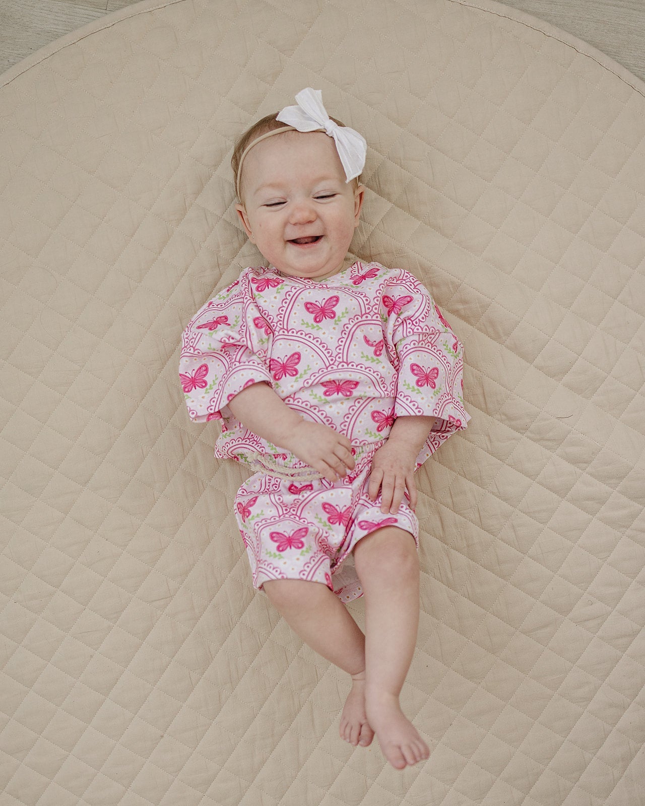 shorts set // pink butterfly