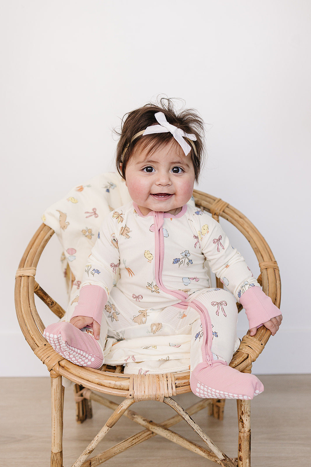 ribbed bamboo fleece quilt // pink bunny