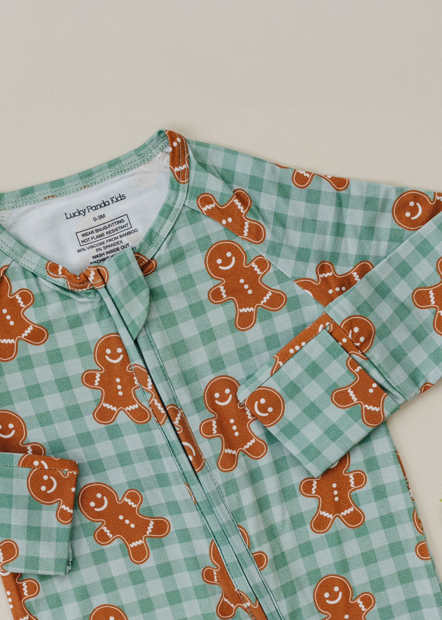 gingerbread gingham bamboo pajamas // ZIPPY