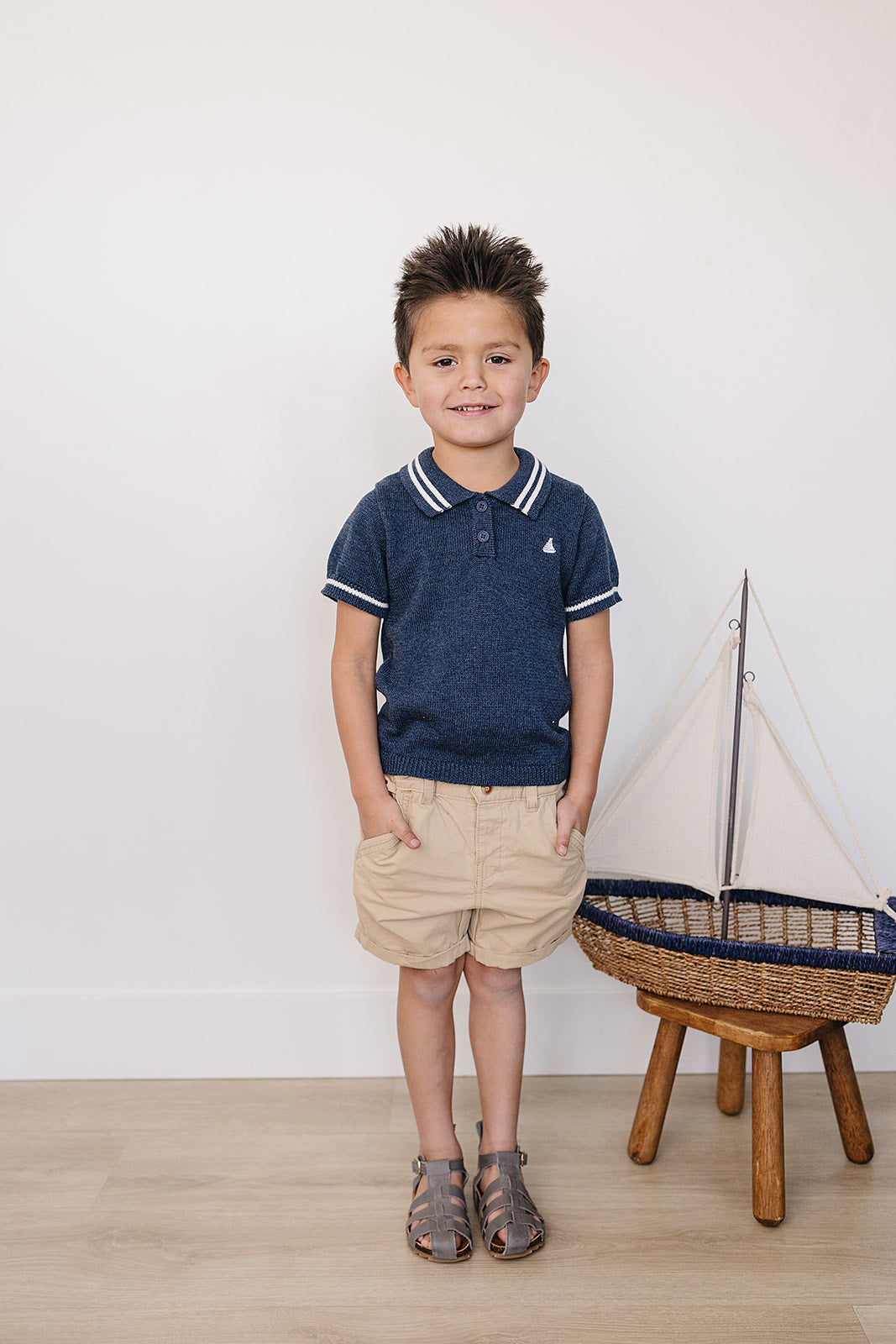 collared sailboat knit shirt