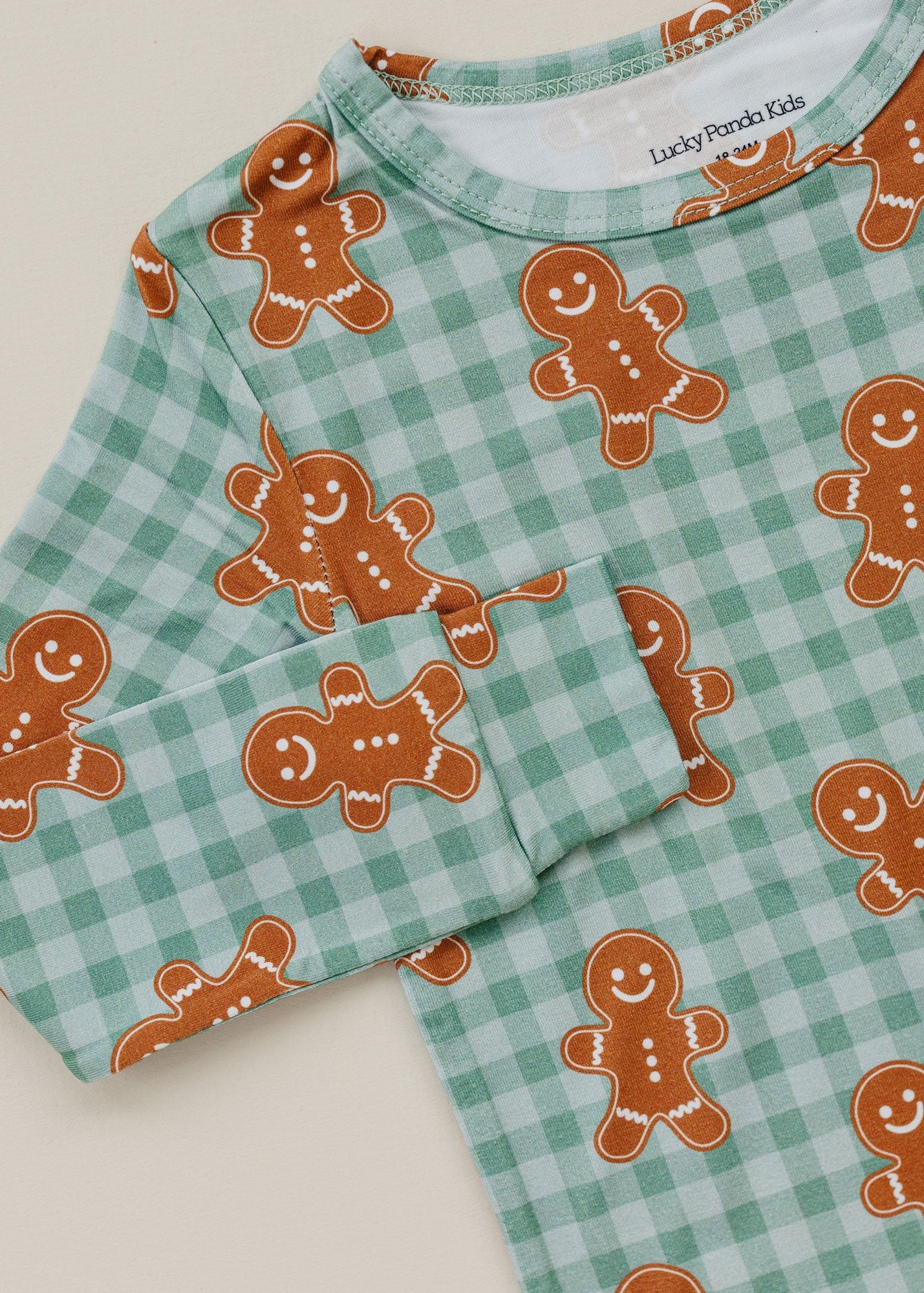 gingerbread gingham bamboo pajamas // LONG-SLEEVE TWO-PIECE SET