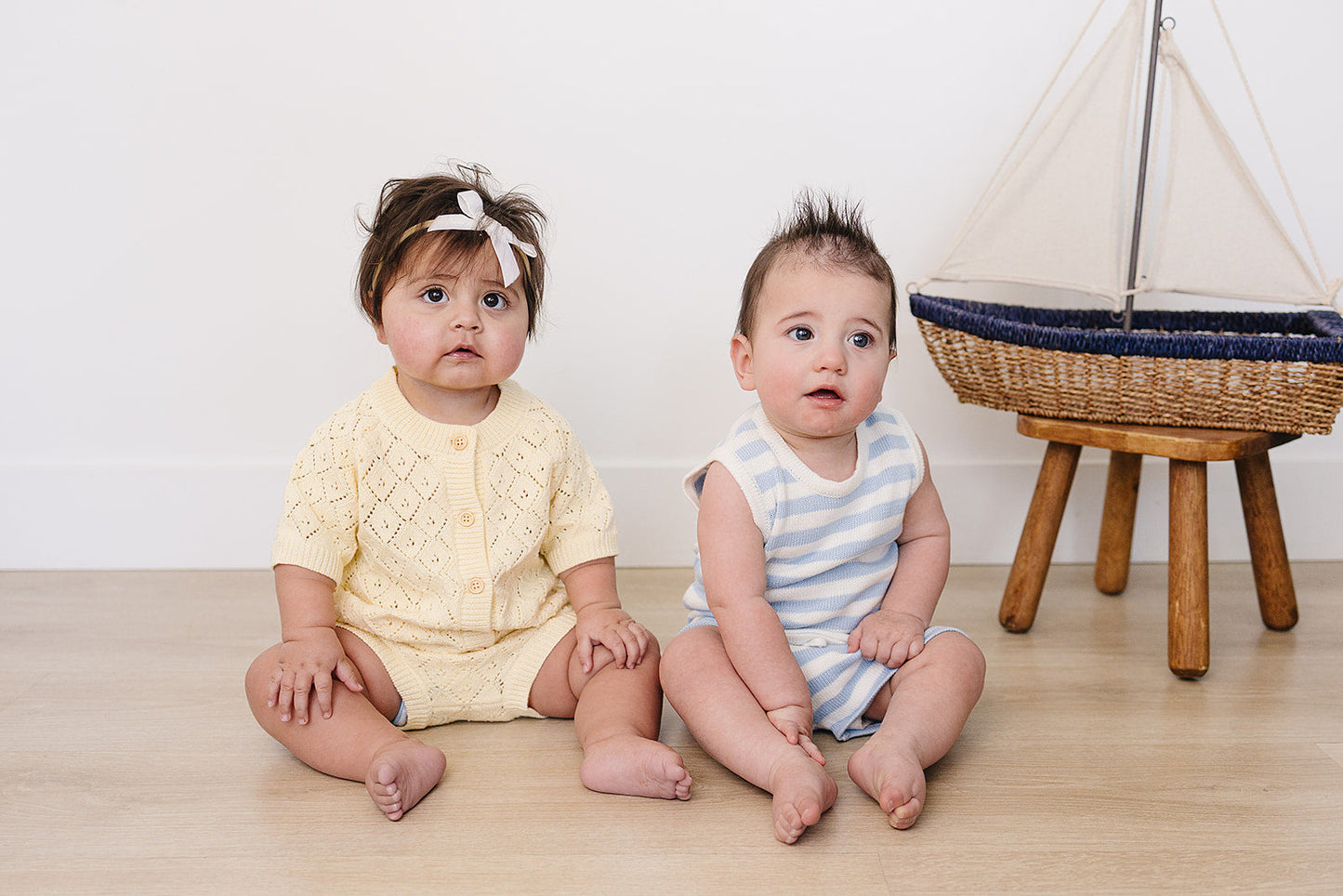 butter yellow knit cardigan bloomer set